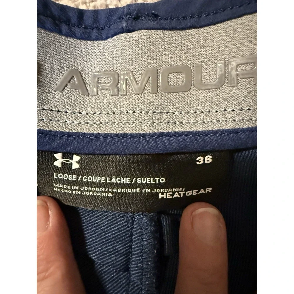 Under Armour The Match Play Shorts Blue Golf Stretch Loose Heat Gear Men 36